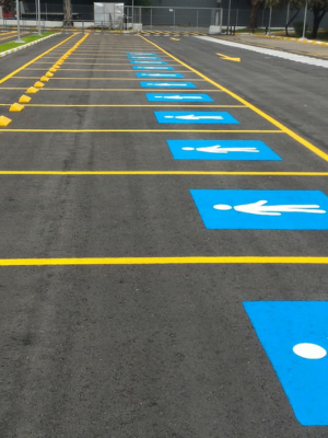 Pintura de faixa demarcação e sinalização